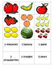 English worksheet: Fruit Memory Game