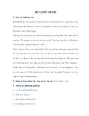 English worksheet: Lets visit the zoo