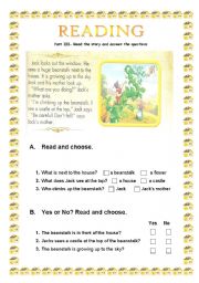 English Worksheet: Jack and the Magic beans part III