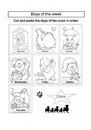 English Worksheet: Days of the week