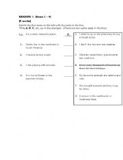 English worksheet: Reading sheets
