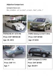 adjective comparison cars