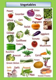 English Worksheet: Vegetables 
