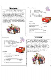 English Worksheet: Info Gap Activity - My Family