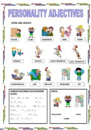 English Worksheet: PERSONALITY ADJECTIVES