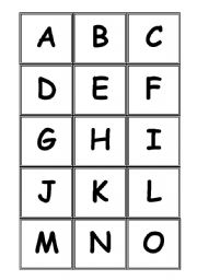 English worksheet: alphabet memory game