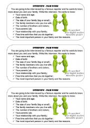 English Worksheet: Interview about family
