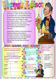 English Worksheet: Thomas Edison