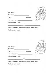 English Worksheet: Letter to Santa