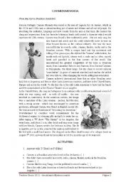 English Worksheet: Carmen Miranda Activity