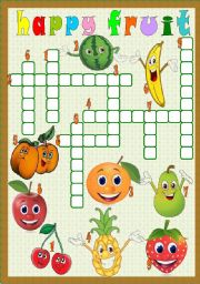 English Worksheet: happy fruit