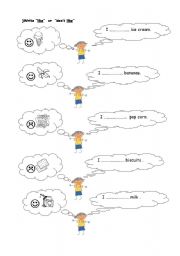 English worksheet: likes and dislikes