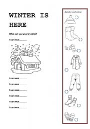 English Worksheet: WINTER IS HERE
