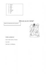 English worksheet: WHAT CAN YOU WEAR IN WINTER