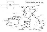 English Worksheet: UK Weather Map
