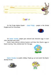 English worksheet: Easter informationsheet