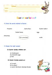 Easter worksheet