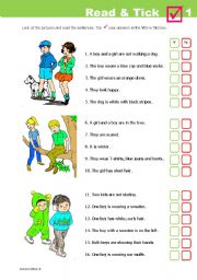 English Worksheet: Read & Tick 1