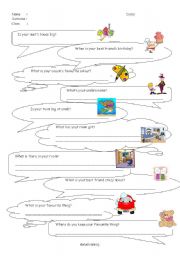 English worksheet: speaking questions