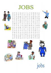 English Worksheet: Crossword: Jobs