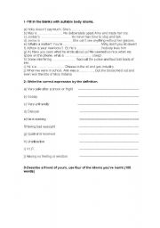 English worksheet: Describing people idioms