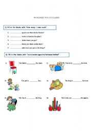 English Worksheet: worksheet for 5th classes