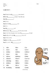 English worksheet: Cloze test