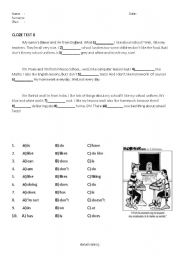 English worksheet: Cloze test