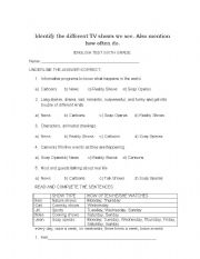 English worksheet: TV SHOWS