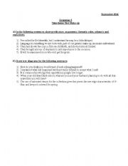 English Worksheet: Grammar Take home test