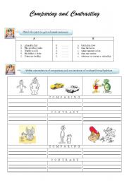 English Worksheet: Comparing and Contrasting