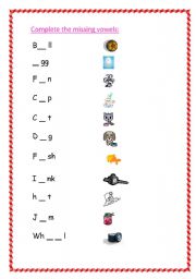 English Worksheet: missing vowels