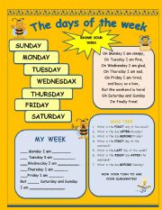 English Worksheet: the days of week