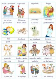 English Worksheet: Speaking Cards - Past Simple