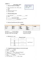 English Worksheet: My family