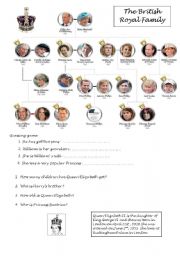 English Worksheet: The Royal Famiy