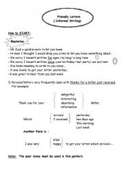 English Worksheet: Informal letter