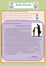 English Worksheet: Pushy Parents 