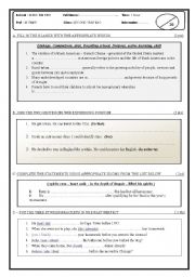 English Worksheet: Second Year Bac Quiz 