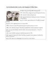 English worksheet: hoover biography