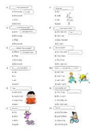 English Worksheet: 5th grade test