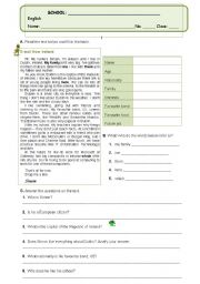 English Worksheet: E-mail from Ireland