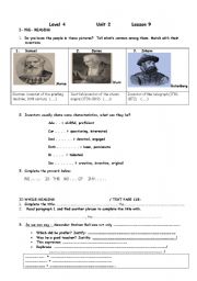 English Worksheet:  A.G.Bell : Reading, writing (from text book)