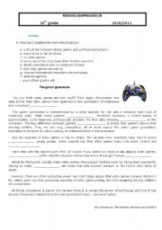 English Worksheet: the gamer generation