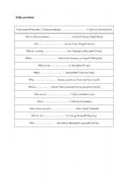 English worksheet: Make questions