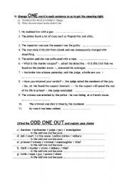 English Worksheet: crime vocabulary exercises