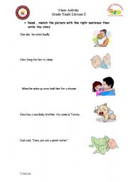 English worksheet: story