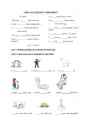 English Worksheet: likes-dislikes can-cant