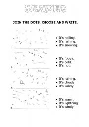 English Worksheet: WEATHER - JOIN THE DOTS
