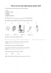 English Worksheet: QUIZ English speking countries (the UK, the USA, Australia) 